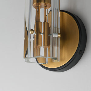 Maxim - 16110CLBKAB - One Light Wall Sconce - Flambeau - Black / Antique Brass