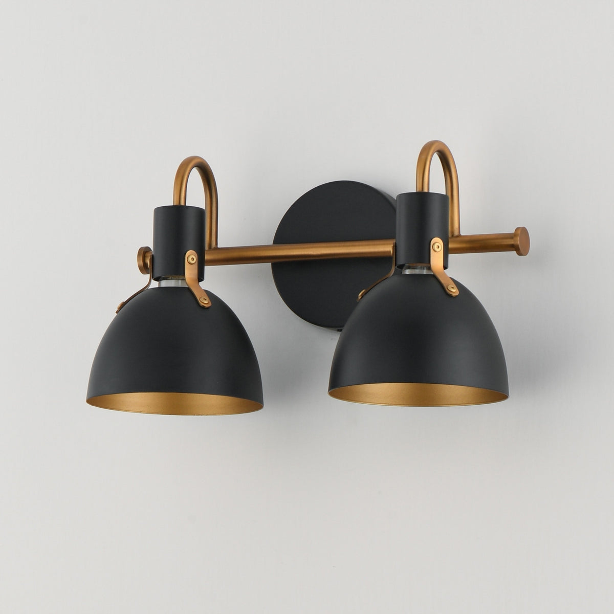 Maxim - 12342BKAB - Two Light Wall Sconce - Dusk - Black / Antique Brass