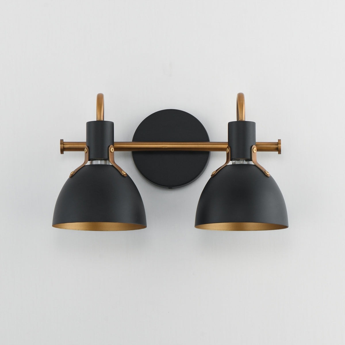 Maxim - 12342BKAB - Two Light Wall Sconce - Dusk - Black / Antique Brass