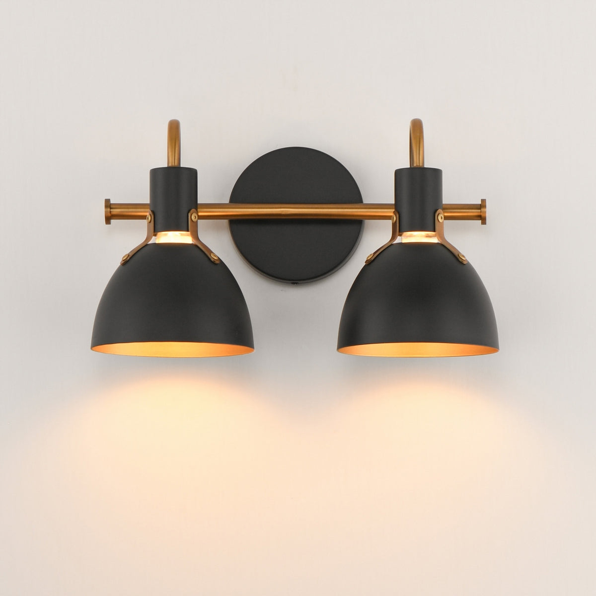 Maxim - 12342BKAB - Two Light Wall Sconce - Dusk - Black / Antique Brass