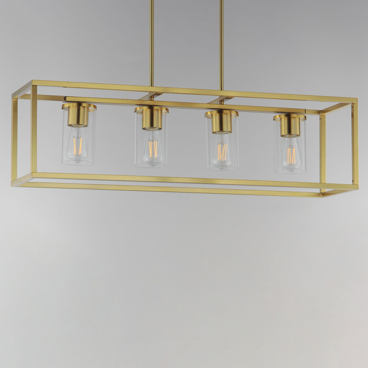 Maxim - 10288CLSBR - Four Light Linear Pendant - Lateral - Satin Brass