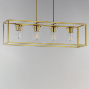 Maxim - 10288CLSBR - Four Light Linear Pendant - Lateral - Satin Brass