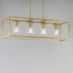 Maxim - 10288CLSBR - Four Light Linear Pendant - Lateral - Satin Brass