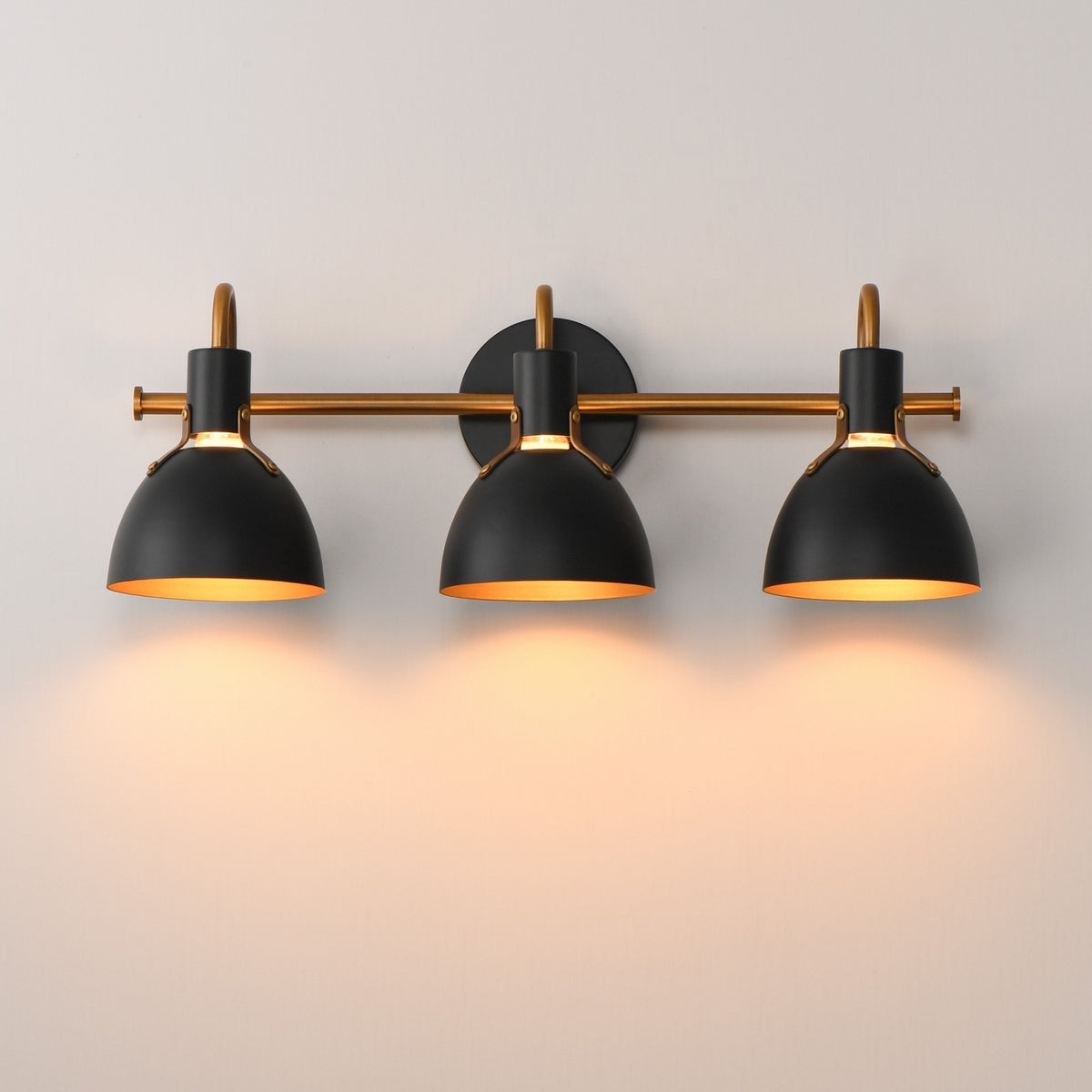 Maxim - 12343BKAB - Three Light Wall Sconce - Dusk - Black / Antique Brass