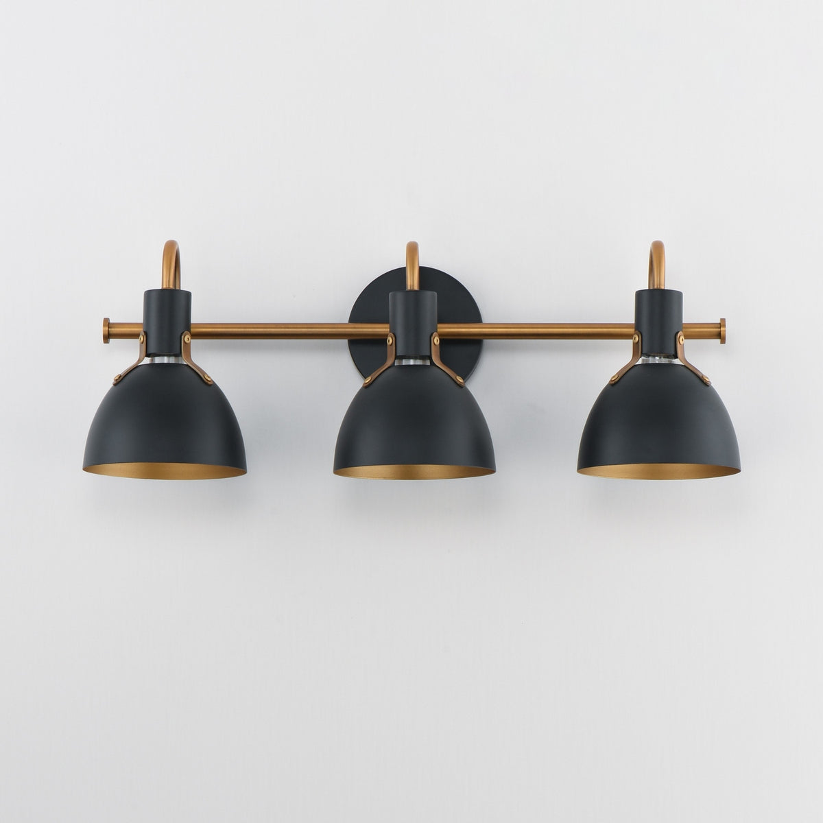 Maxim - 12343BKAB - Three Light Wall Sconce - Dusk - Black / Antique Brass