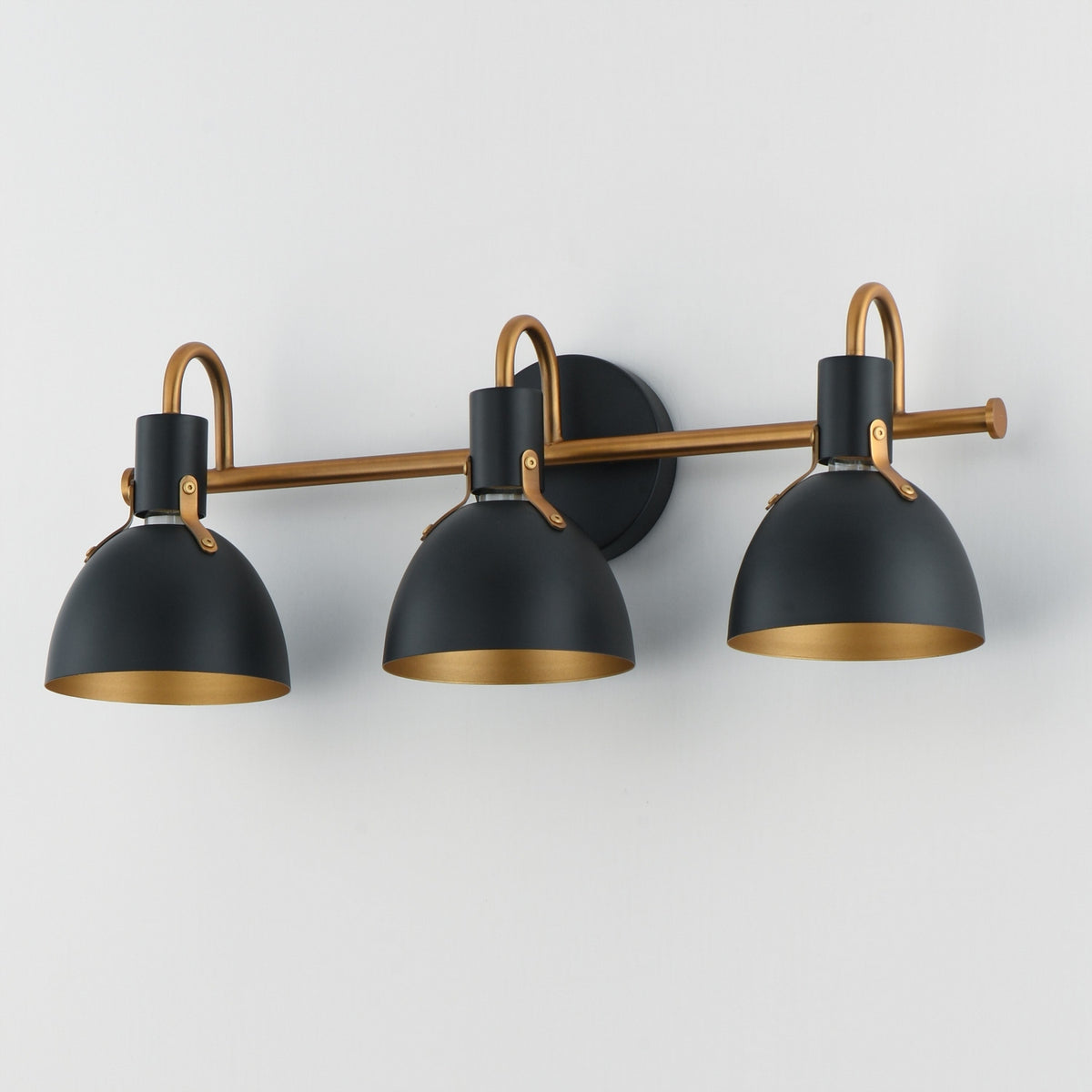 Maxim - 12343BKAB - Three Light Wall Sconce - Dusk - Black / Antique Brass