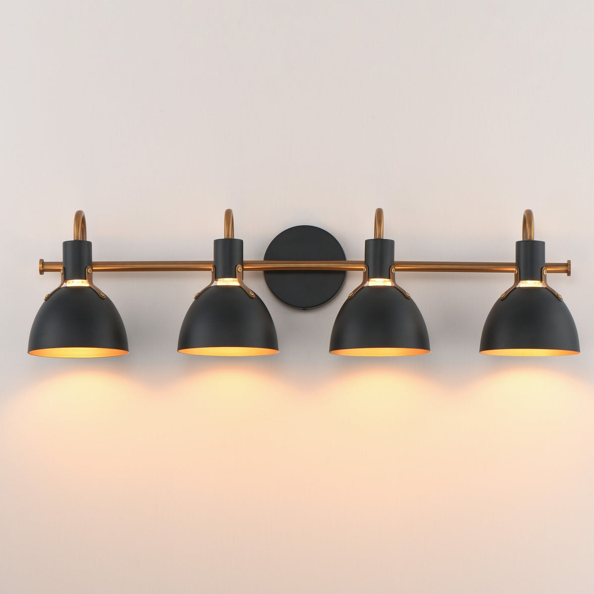 Maxim - 12344BKAB - Four Light Wall Sconce - Dusk - Black / Antique Brass