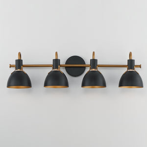 Maxim - 12344BKAB - Four Light Wall Sconce - Dusk - Black / Antique Brass