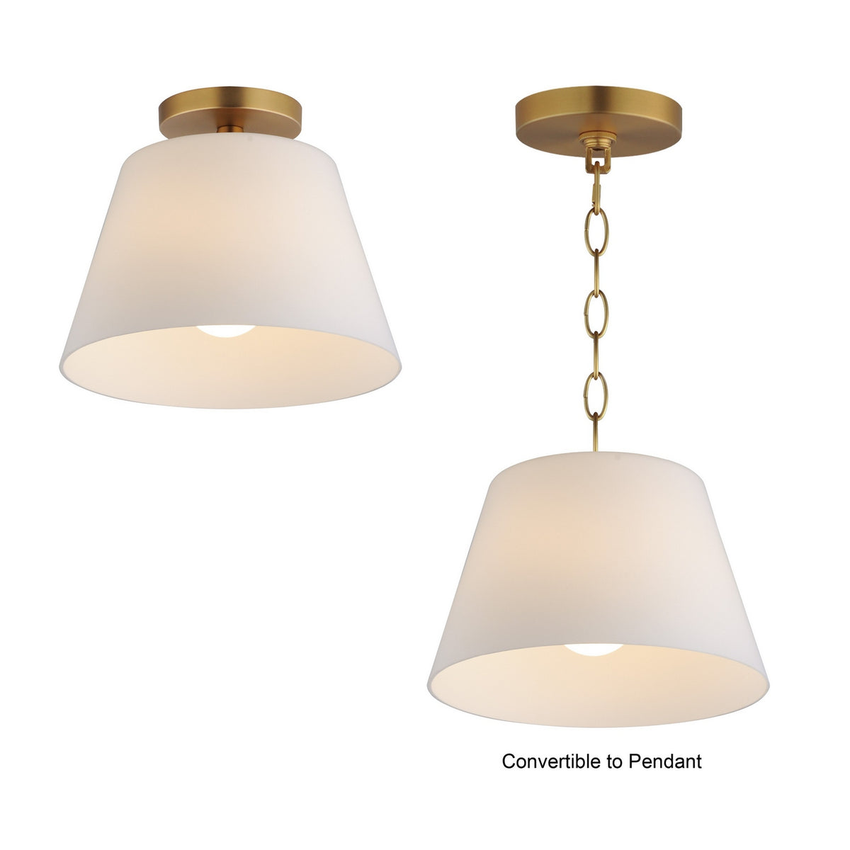 Maxim - 12880SWNAB - One Light Semi-Flush Mount/Pendant - Hudson - Natural Aged Brass