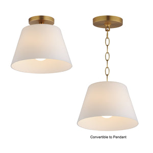Maxim - 12880SWNAB - One Light Semi-Flush Mount/Pendant - Hudson - Natural Aged Brass