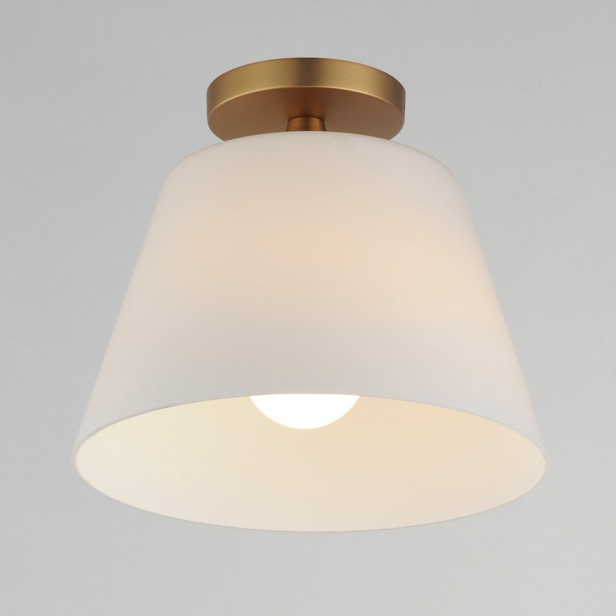 Maxim - 12880SWNAB - One Light Semi-Flush Mount/Pendant - Hudson - Natural Aged Brass