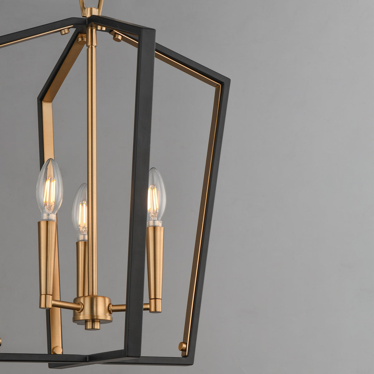 Maxim - 28613BKNAB - Three Light Pendant - Melrose - Black / Natural Aged Brass