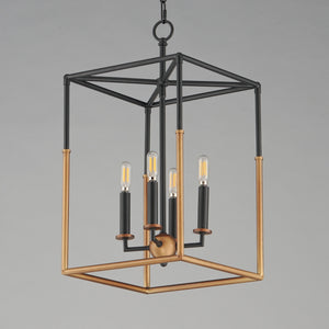 Maxim - 28624BKWBR - Four Light Pendant - SoHo - Black/Weathered Brass