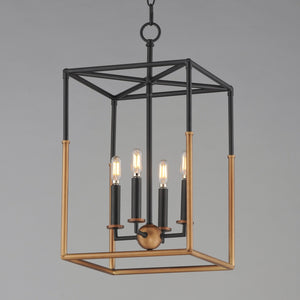 Maxim - 28624BKWBR - Four Light Pendant - SoHo - Black/Weathered Brass