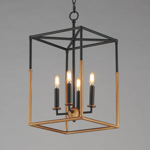 Maxim - 28624BKWBR - Four Light Pendant - SoHo - Black/Weathered Brass