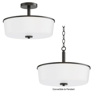Maxim - 5695WTBK - Three Light Semi Flush/Pendant Convertible - Fuller - Black