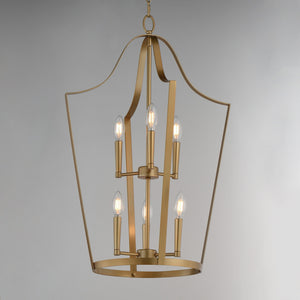 Maxim - 10426NAB - Six Light Pendant - Arden - Natural Aged Brass