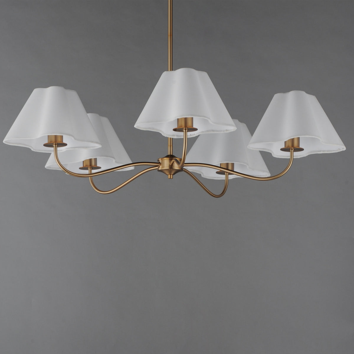 Maxim - 18105WTNAB - Five Light Chandelier - Saxon - Natural Aged Brass