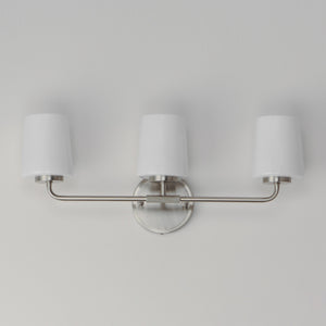 Maxim - 12693WTSN - Three Light Bath Vanity - Durham - Satin Nickel