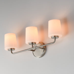 Maxim - 12693WTSN - Three Light Bath Vanity - Durham - Satin Nickel