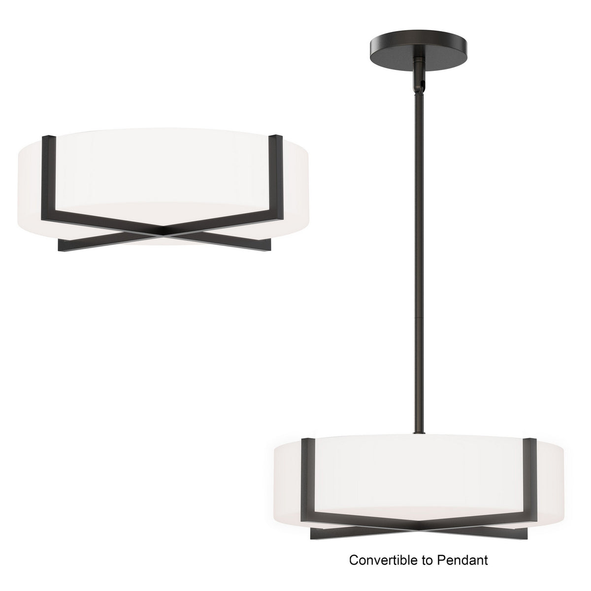 Maxim - 57945WTBK - LED Flush Mount/ Pendant Convertible - Dexter - Black