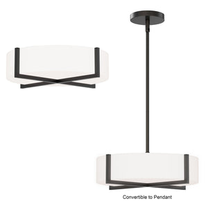 Maxim - 57945WTBK - LED Flush Mount/ Pendant Convertible - Dexter - Black