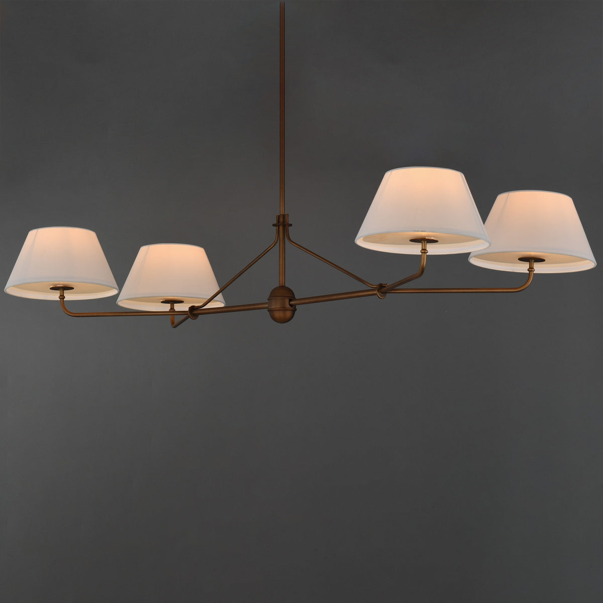 Maxim - 18414OFWBR - Four Light Chandelier - Dunbridge - Weathered Brass