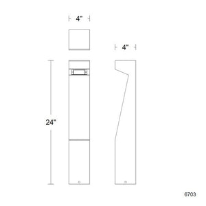 W.A.C. Lighting - 6703-27GT - LED Bollard - Even - Granite on Aluminum