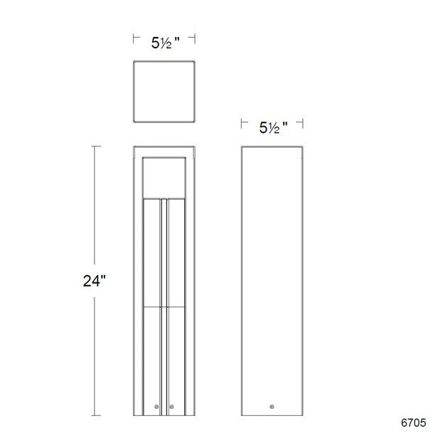 W.A.C. Lighting - 6705-27BK - LED Bollard - Cubical - Black on Aluminum