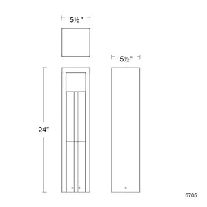 W.A.C. Lighting - 6705-27BZ - LED Bollard - Cubical - Bronze on Aluminum