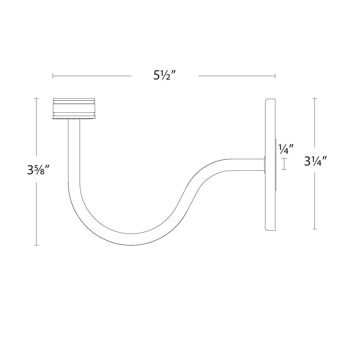 W.A.C. Lighting - TL-HOOK-BK - Table Lamp Wall Mount Hook Accessory - Portable Lamp Accesory - Black