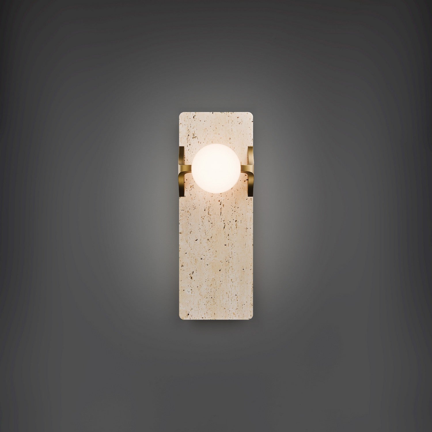 Modern Forms - WS220614-WV/AB - LED Wall Sconce - Okemo - Beige Travertine/Aged Brass