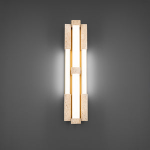 Modern Forms - WS244628-WV/AB - LED Wall Sconce - Conan - Beige Travertine/Aged Brass
