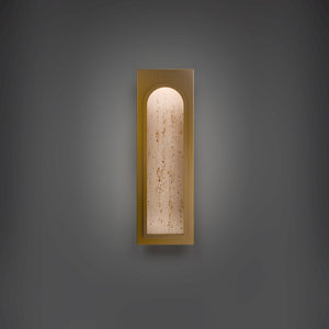 Modern Forms - WS246619-WV/AB - LED Wall Sconce - Cadey - Beige Travertine/Aged Brass