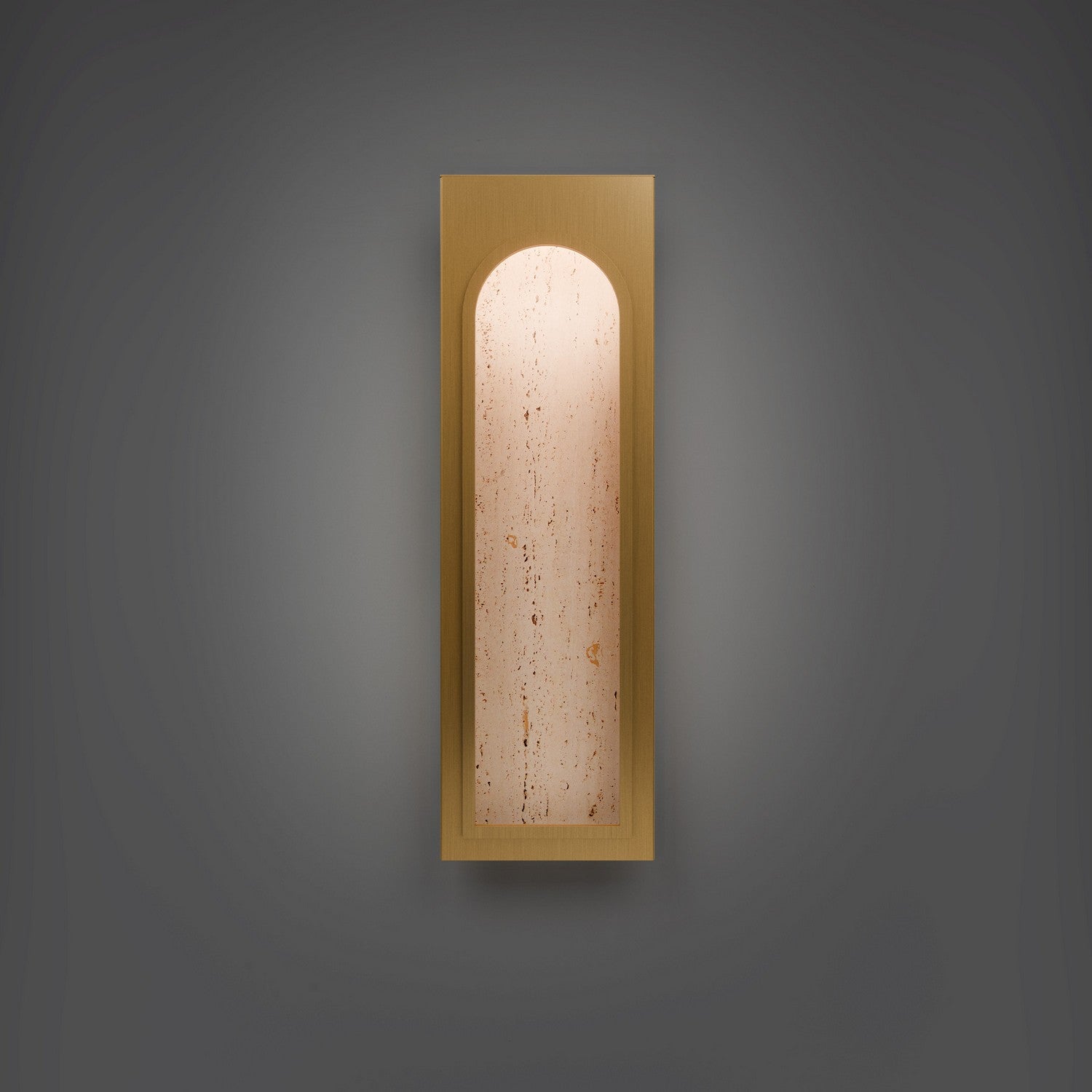 Modern Forms - WS246624-WV/AB - LED Wall Sconce - Cadey - Beige Travertine/Aged Brass