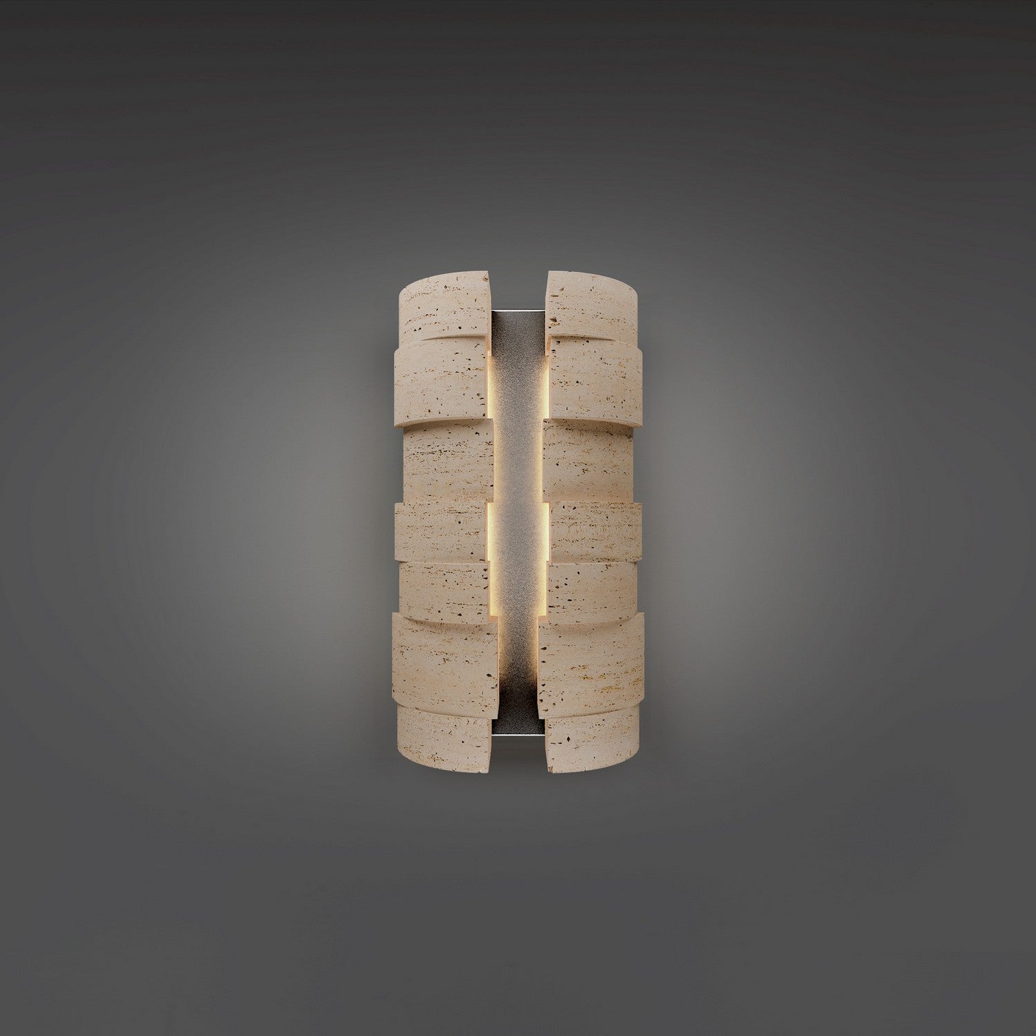 Modern Forms - WSW210616-WV/BK - LED Outdoor Wall Sconce - Formation - Beige Travertine/Black
