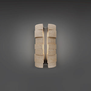 Modern Forms - WSW210616-WV/BK - LED Outdoor Wall Sconce - Formation - Beige Travertine/Black