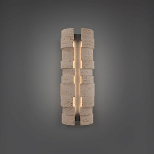Modern Forms - WSW210624-WV/BK - LED Outdoor Wall Sconce - Formation - Beige Travertine/Black