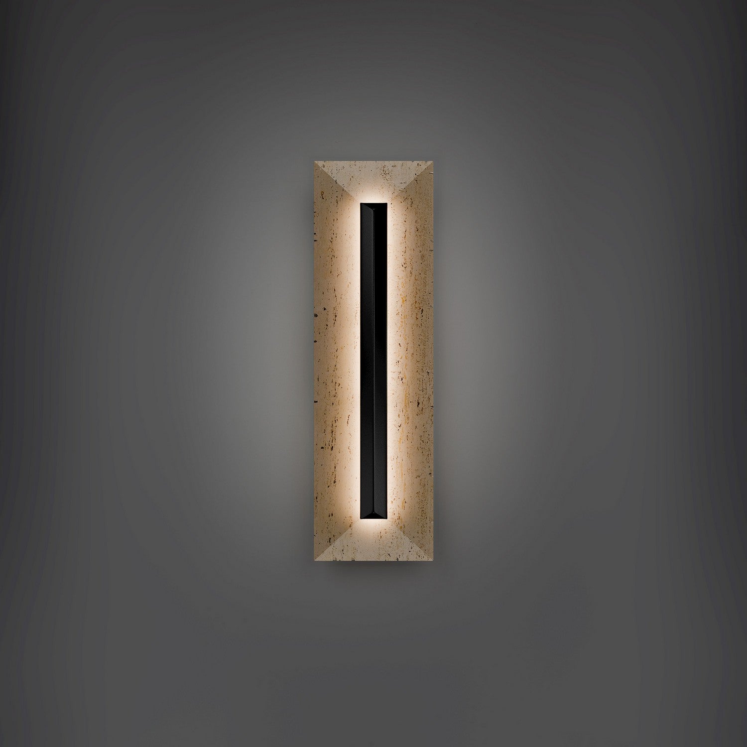 Modern Forms - WSW218620-WV/BK - LED Outdoor Wall Sconce - Bell Tower - Beige Travertine/Black