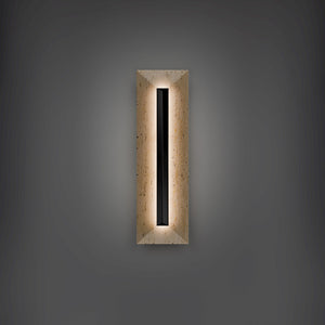 Modern Forms - WSW218620-WV/BK - LED Outdoor Wall Sconce - Bell Tower - Beige Travertine/Black
