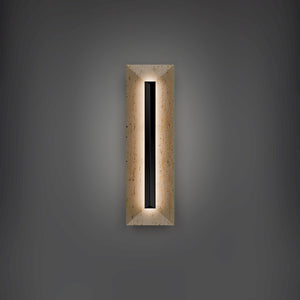 Modern Forms - WSW218620-WV/BK - LED Outdoor Wall Sconce - Bell Tower - Beige Travertine/Black