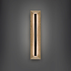 Modern Forms - WSW218628-WV/BK - LED Outdoor Wall Sconce - Bell Tower - Beige Travertine/Black