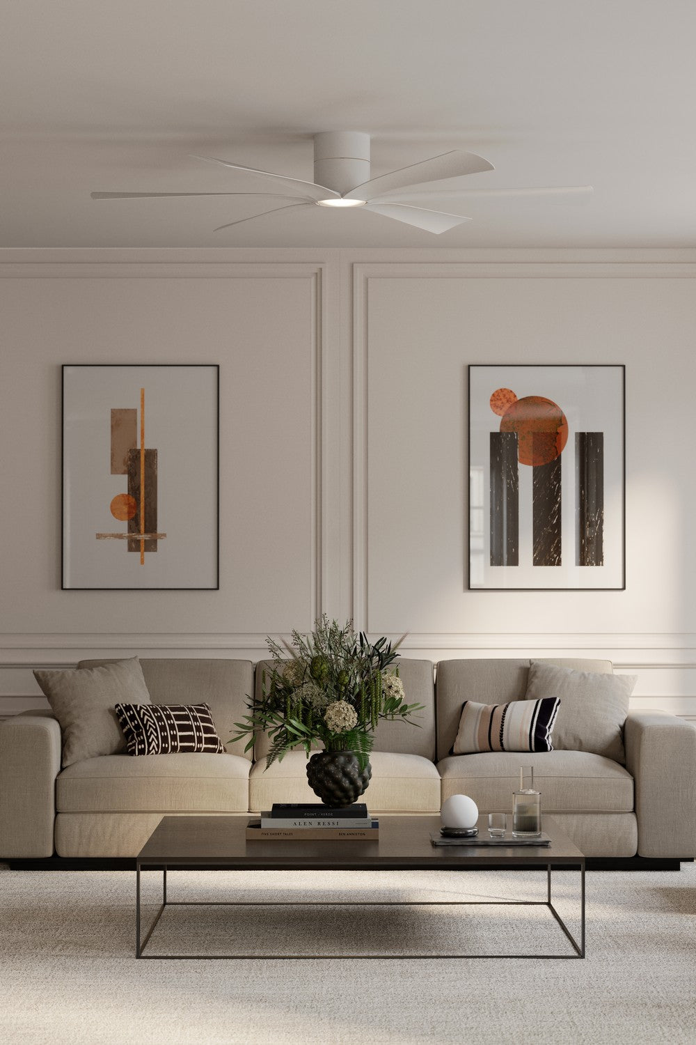 Minka Aire - F785L-ALW - 65" Ceiling Fan - Brisano - Alabaster White