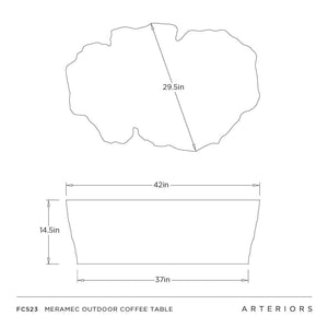 Arteriors - FCS23 - Outdoor Coffee Table - Meramec - Light Tuscan