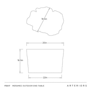 Arteriors - FES17 - Outdoor End Table - Meramec - Light Tuscan
