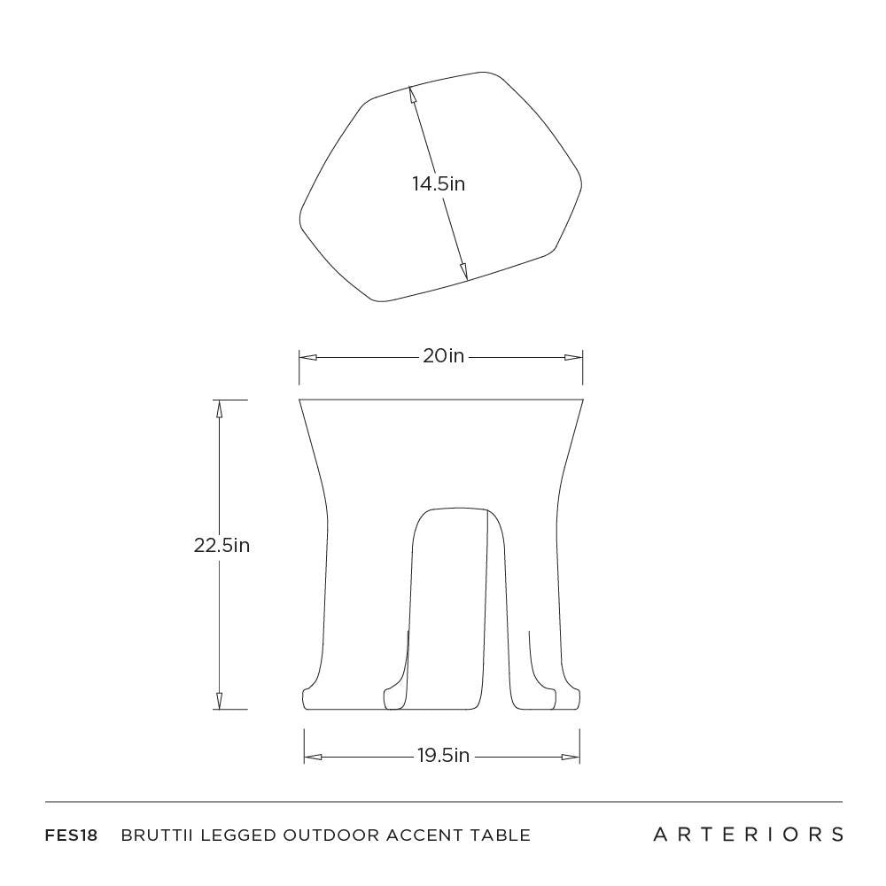 Arteriors - FES18 - Outdoor Accent Table - Bruttii - Matte Carbon