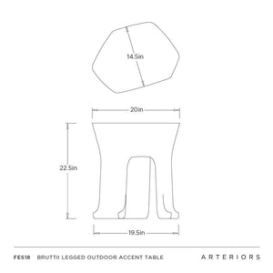 Arteriors - FES18 - Outdoor Accent Table - Bruttii - Matte Carbon