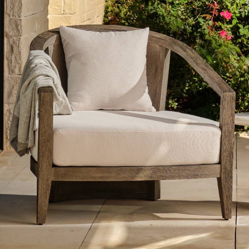Arteriors - FRS29 - Outdoor Lounge Chair - Sobek - Pearl/Kona
