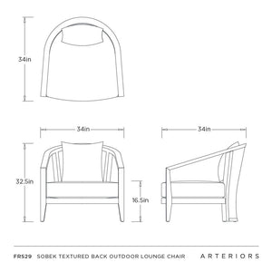Arteriors - FRS29 - Outdoor Lounge Chair - Sobek - Pearl/Kona