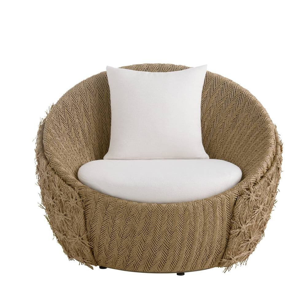 Arteriors - FRS30 - Outdoor Swivel Lounge Chair - Florian - Pearl/Tan